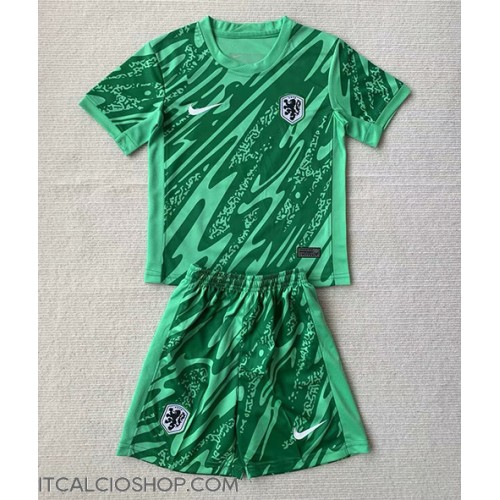 Olanda Portiere Prima Maglia Bambino Europei 2024 Manica Corta (+ Pantaloni corti)